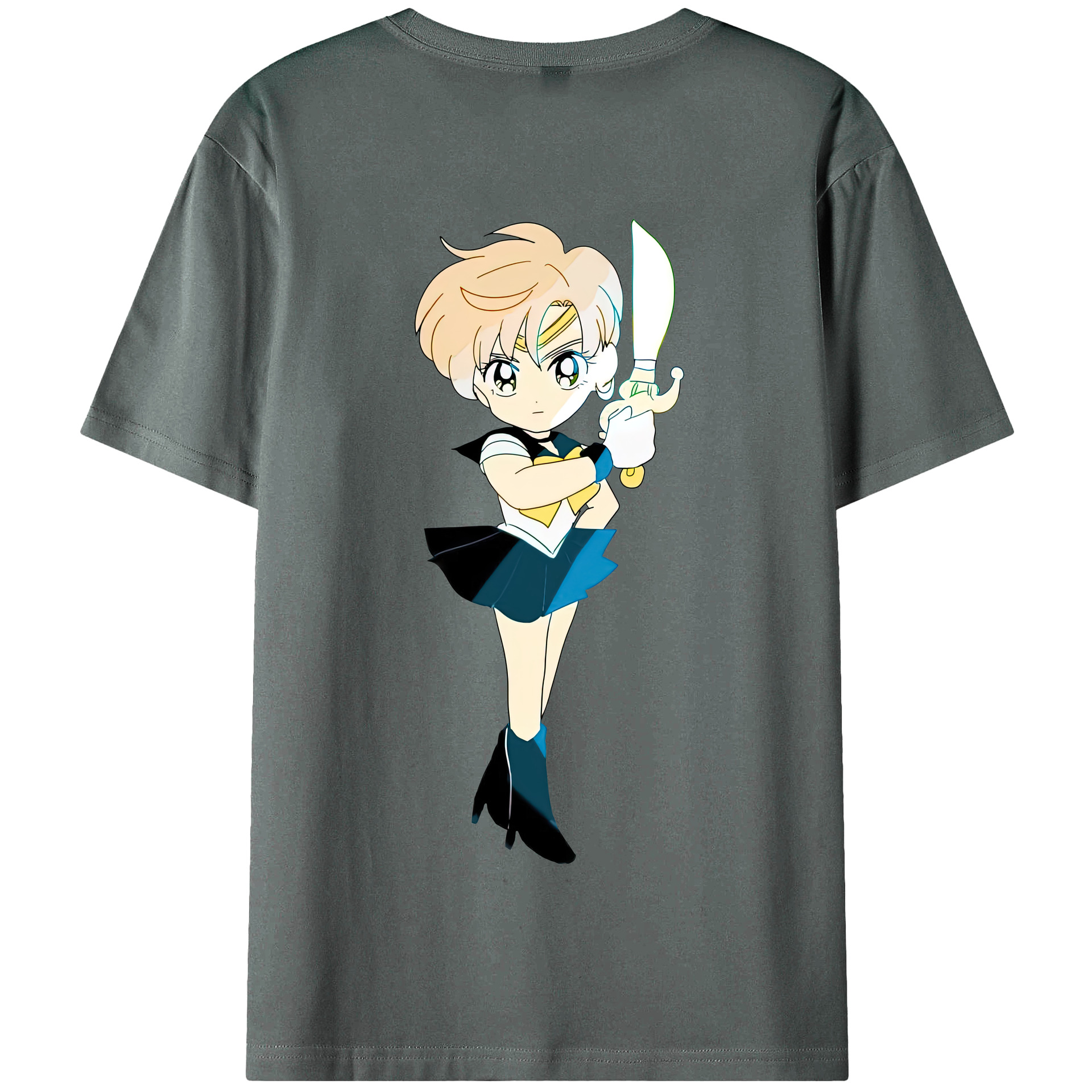 （画像用） 美少女戦士セーラームーン 天王はるか Sailor Moon Tenoh Haruka 綿100％半袖Tシャツ（背面プリント）